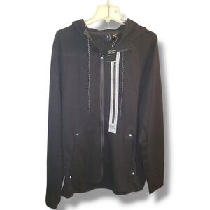 NWT R.P. Collection Men's Black Full Zip Fleece Hoodie 2XL RTF312 Reflective Top